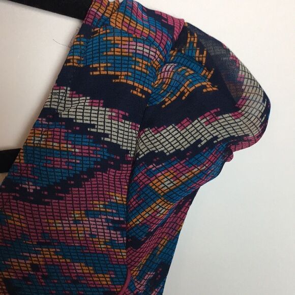 Band Of Gypsies mini cap sleeve boho Aztec southwestern print dress Sz Medium - Picture 4 of 15